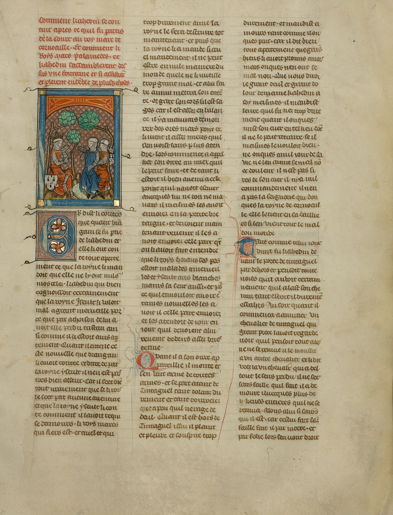 Unknown:Kahedin and Palamedes Speaking to King Mark, Poster Print Wall Art