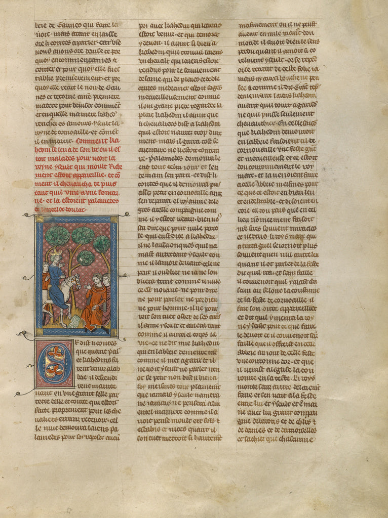 Unknown:Kahedin and Iseult Meeting Palamedes and Lancelot by, Poster Print Wall Art