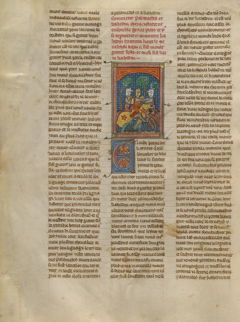 Unknown:Kahedin and Palamedes Meeting the Seneschal Keu, Poster Print Wall Art