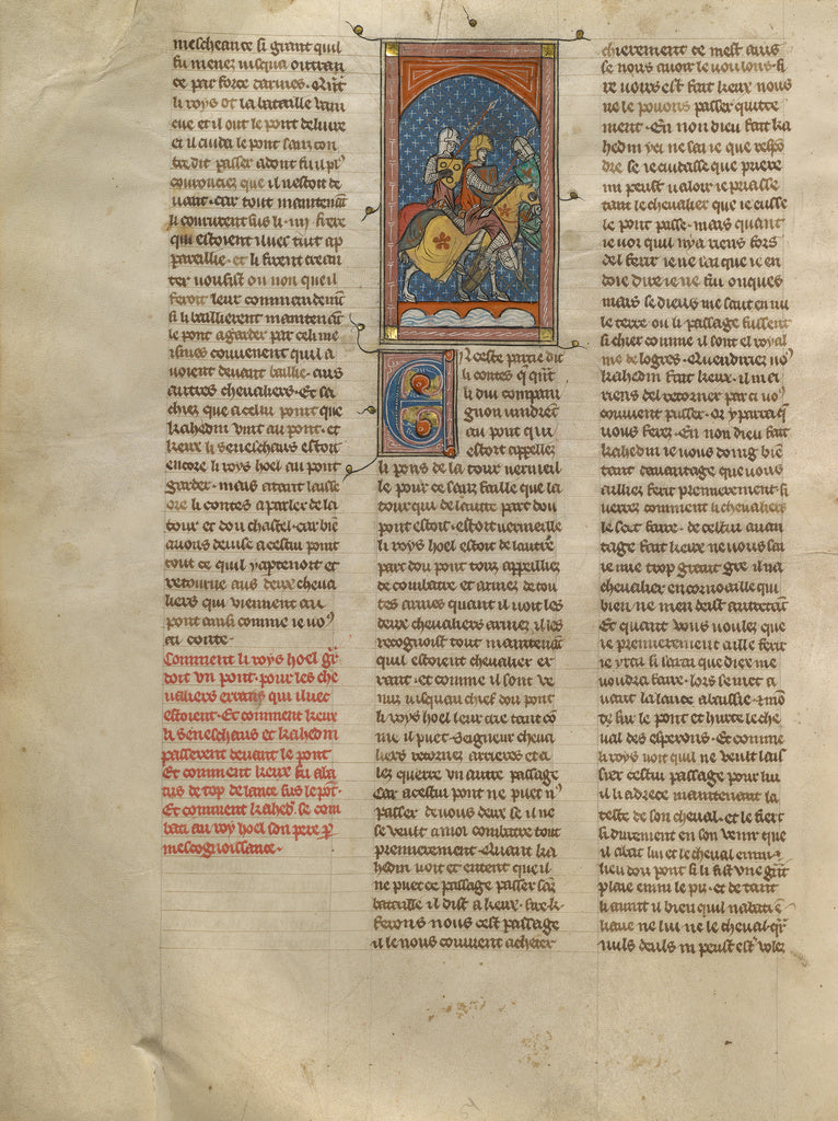 Unknown:King Hoel Fighting Kahedin and the Seneschal Keu on , Poster Print Wall Art