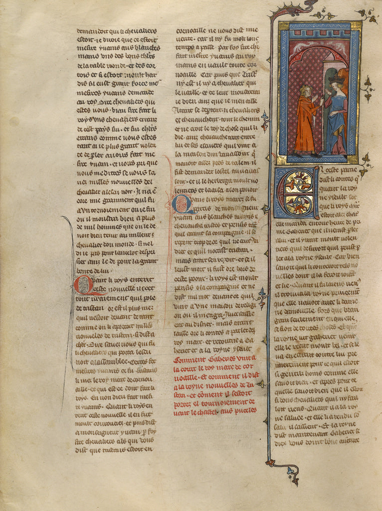 Unknown:Gaheriet Speaking to Queen Iseult about Tristan, Poster Print Wall Art