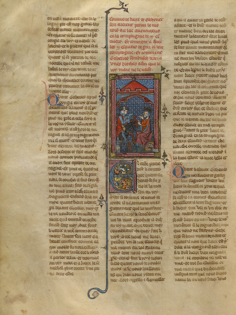 Unknown:The Seneschal Keu and a Knight before King Mark, Poster Print Wall Art