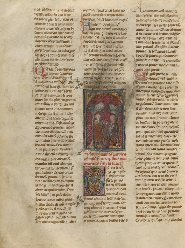 Unknown:Palamedes and Dynadan Conversing, Poster Print Wall Art