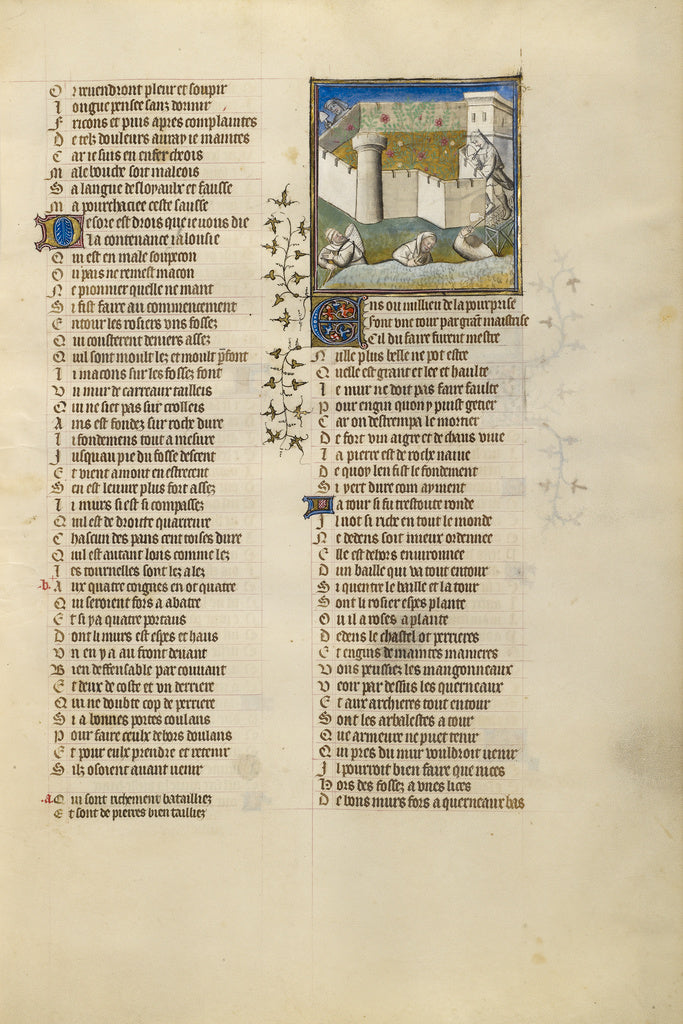 Unknown:The Construction of a Castle in which the Personific, Poster Print Wall Art