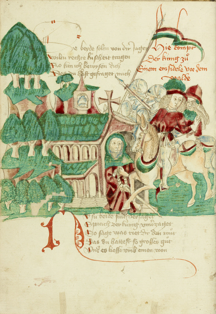 Hans SchillingFollower of:King Avenir Meeting the Hermit, Poster Print Wall Art