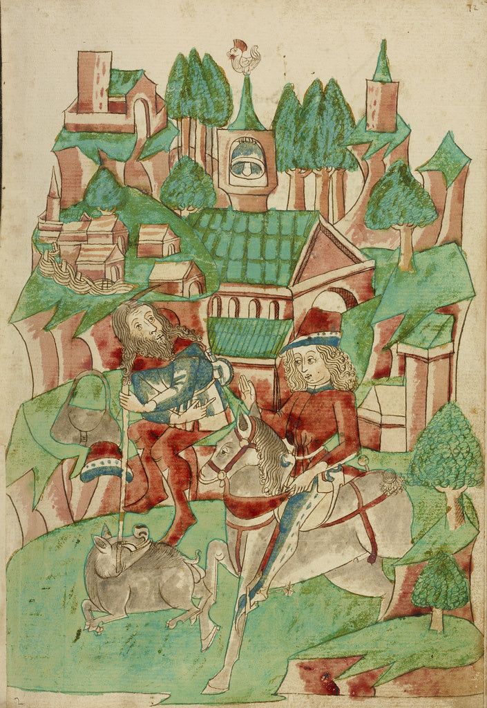 Hans SchillingFollower of:King Avenir Hunting Wild Boar, Poster Print Wall Art