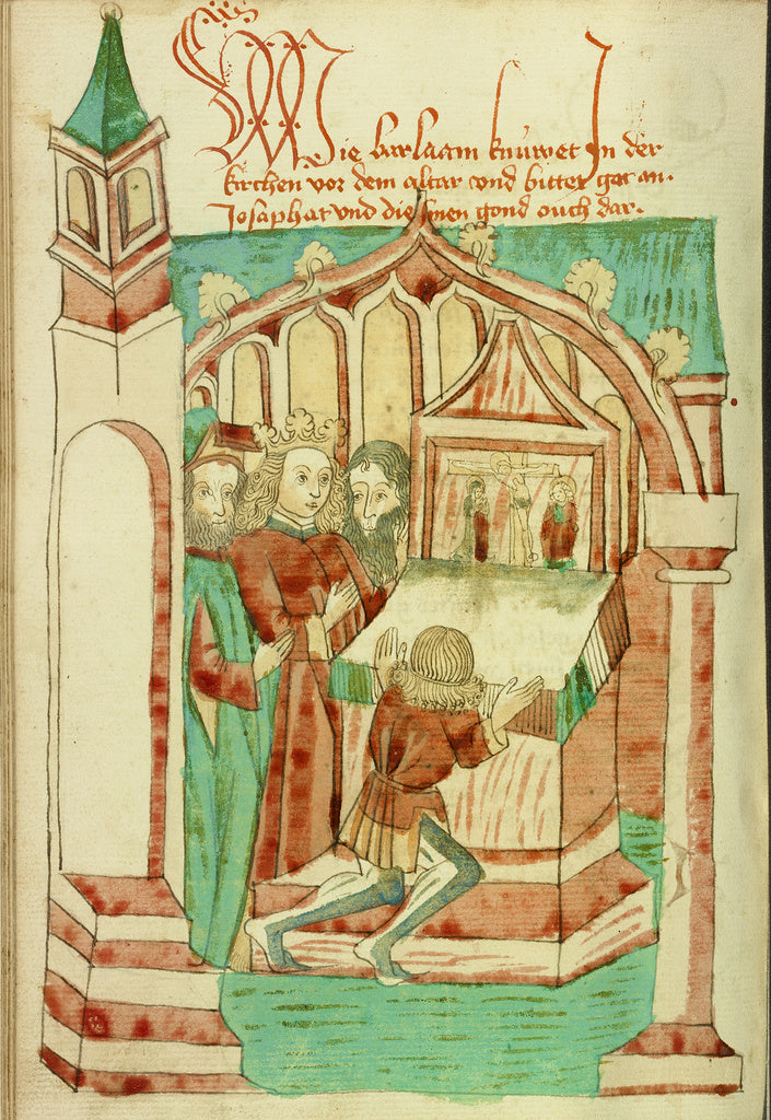 Hans SchillingFollower of:Barlaam Kneeling before an Altar w, Poster Print Wall Art