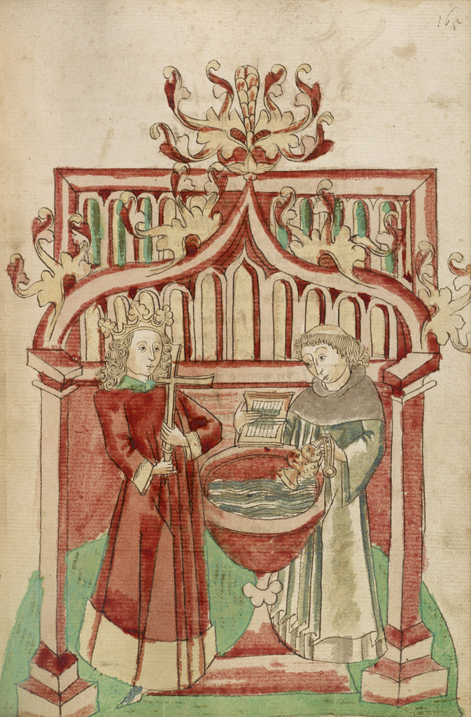 Hans SchillingFollower of:Josaphat before the Baptismal Font, Poster Print Wall Art