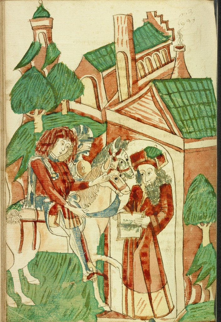 Hans SchillingFollower of:Two Horsemen of King Avenir before, Poster Print Wall Art