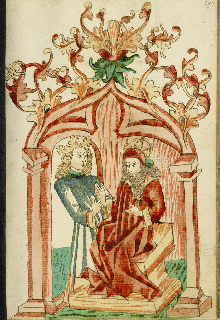 Hans SchillingFollower of:Josaphat and King Avenir in Conver, Poster Print Wall Art