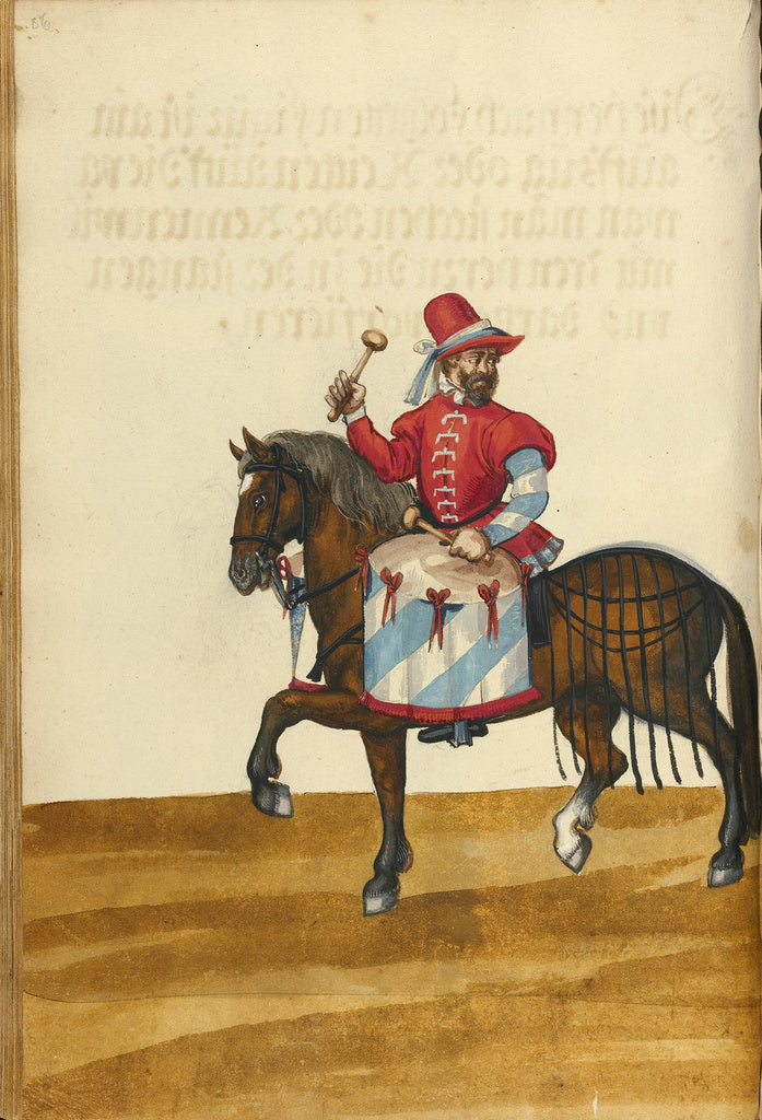 Unknown:A Horseman with a Drum,16x12"(A3)Poster