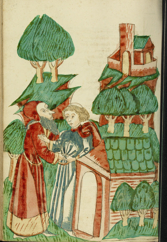 Hans SchillingFollower of:Nachor Visits a Holy Man, Poster Print Wall Art