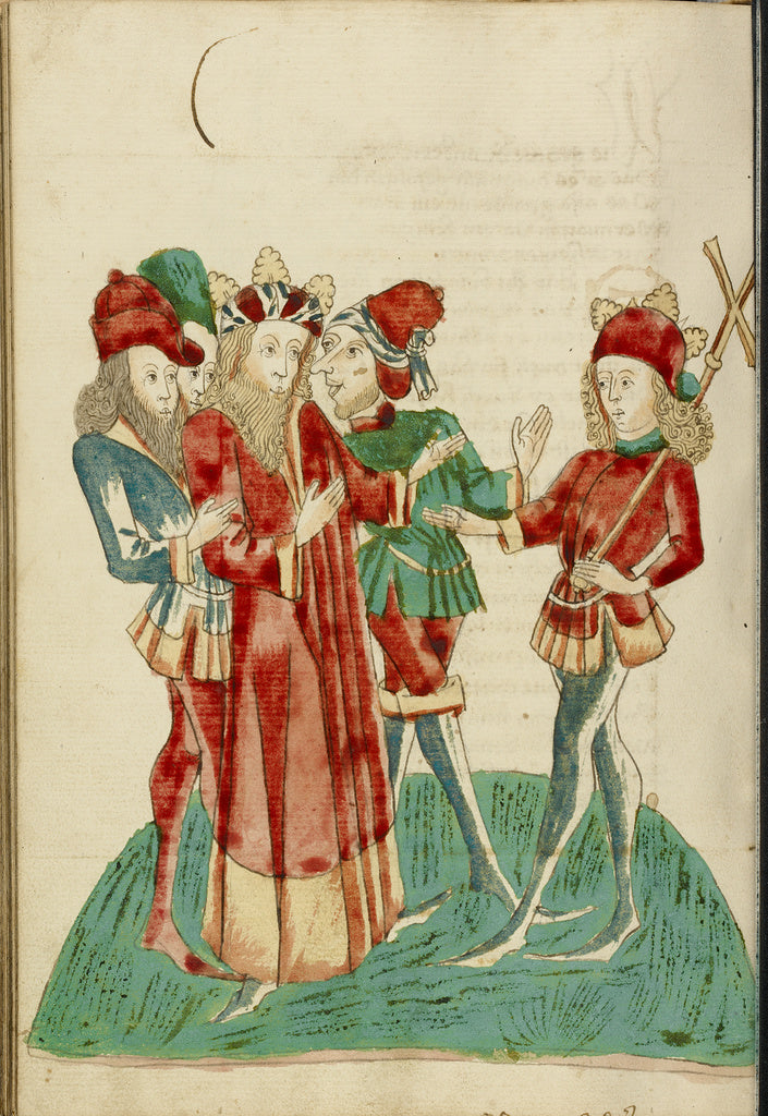 Hans SchillingFollower of:King Avenir with Courtiers Convers, Poster Print Wall Art