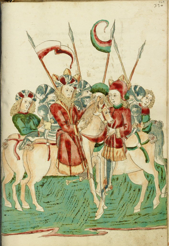 Hans SchillingFollower of:King Avenir and Josaphat Meet on H, Poster Print Wall Art