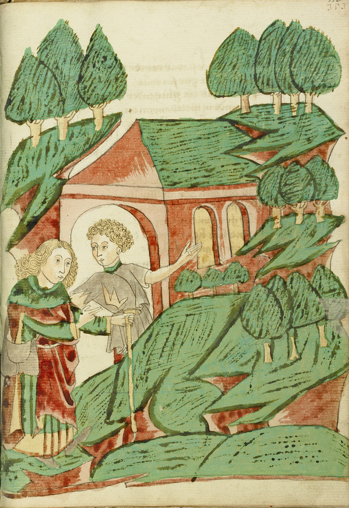 Hans SchillingFollower of:Josaphat meets a Hermit, Poster Print Wall Art