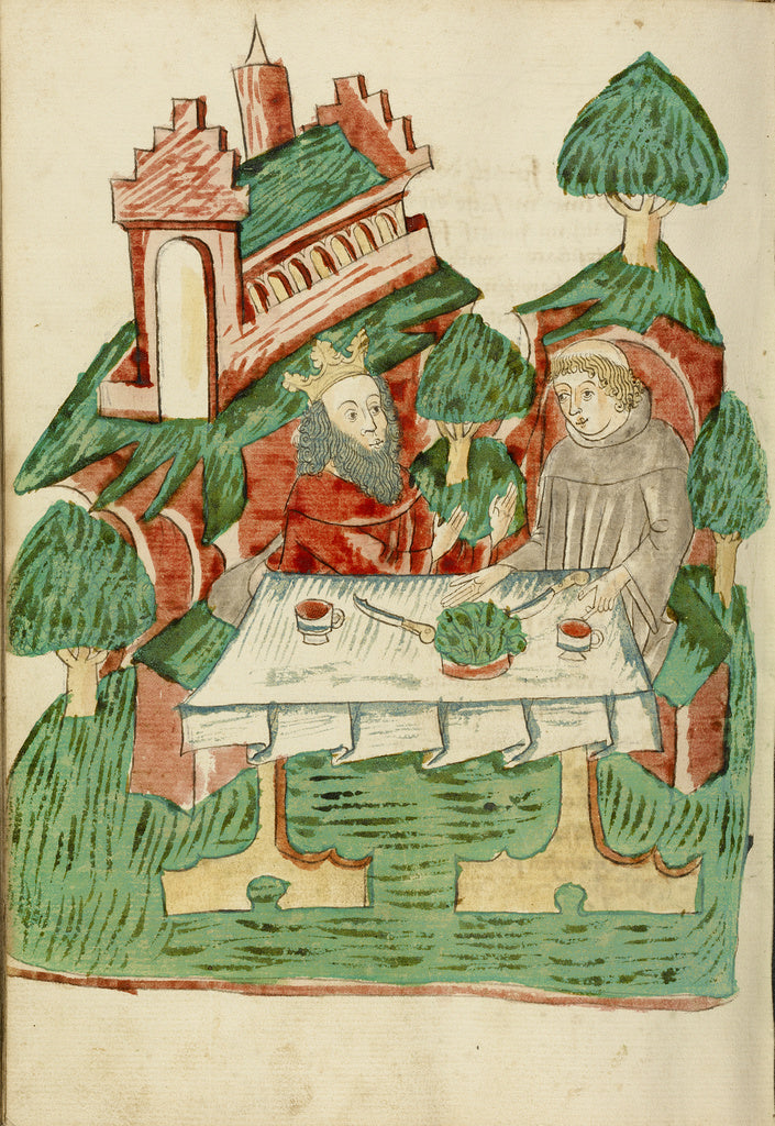 Hans SchillingFollower of:Josaphat and Barlaam Share a Meal, Poster Print Wall Art