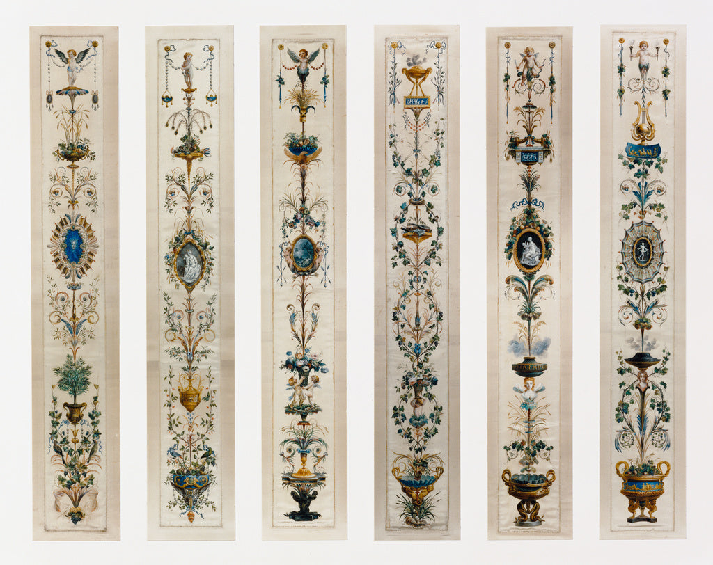 Unknown:Six Painted Panels, Poster Print Wall Art