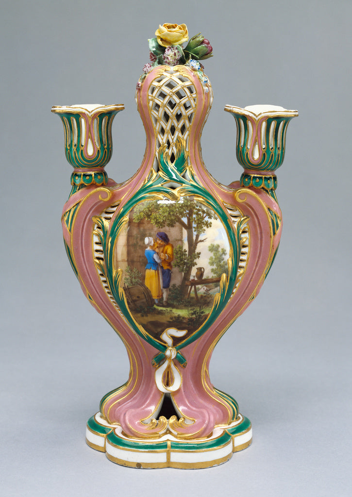 Charles-Nicolas DodinPainted by:Pair of Vases (pot-pourri à, Poster Print Wall Art