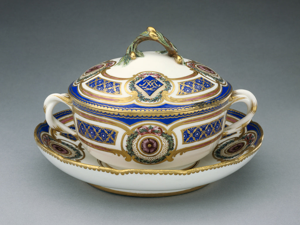 Pierre-Antoine MéreaudPainted by:Lidded Bowl on Dish (écue, Poster Print Wall Art