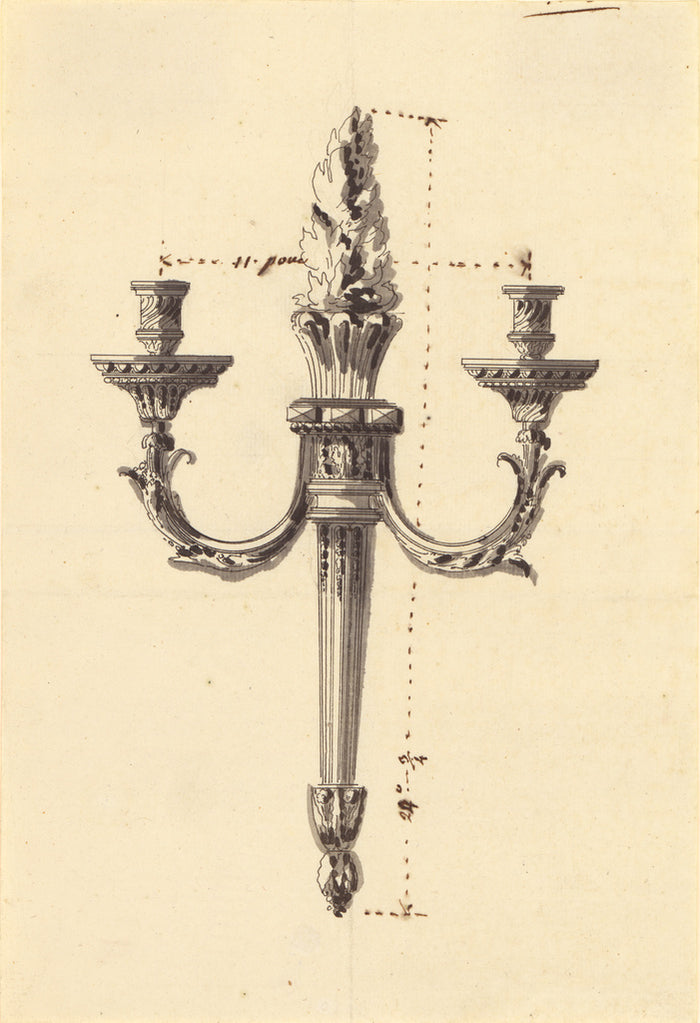 Jean-Louis PrieurAttributed to:Drawing for a Wall Light,16x12