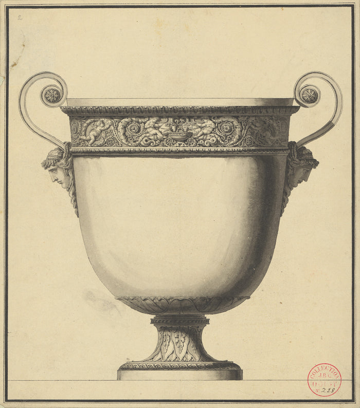 Jean-Guillaume MiotteAttributed to:Drawing for a Wine Cooler,16x12