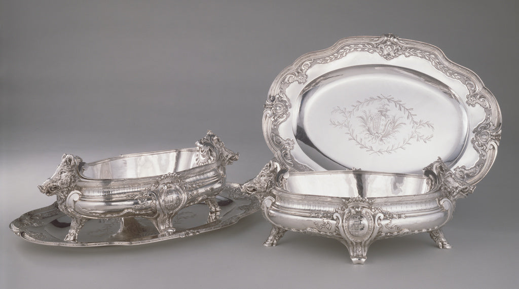 Thomas Germain:Pair of Tureens, Liners, and Stands, Poster Print Wall Art
