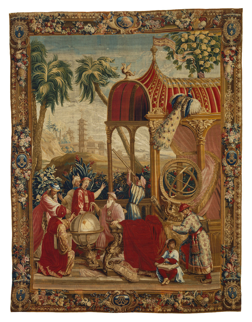 Beauvais Manufactory:Tapestry: Les Astronomes, from L'Histoi, Poster Print Wall Art