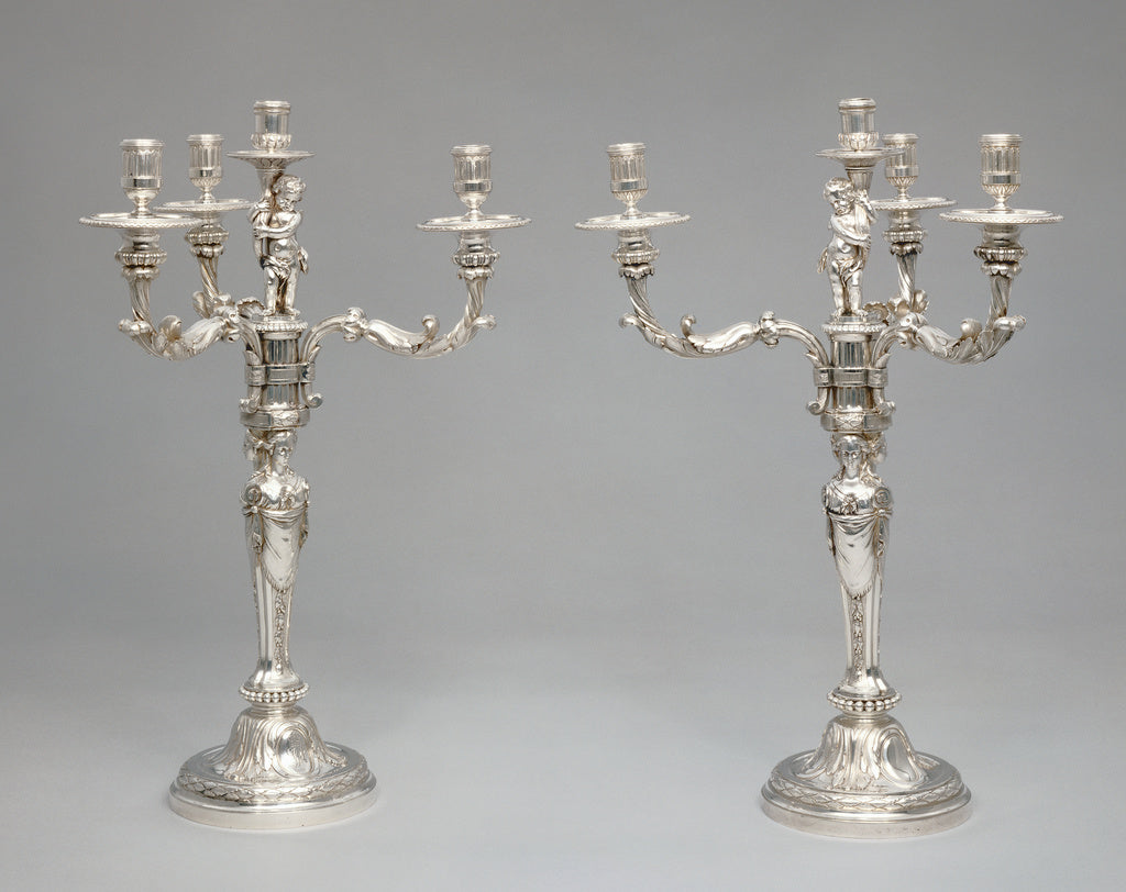 Robert-Joseph Auguste:Pair of Candelabra, Poster Print Wall Art
