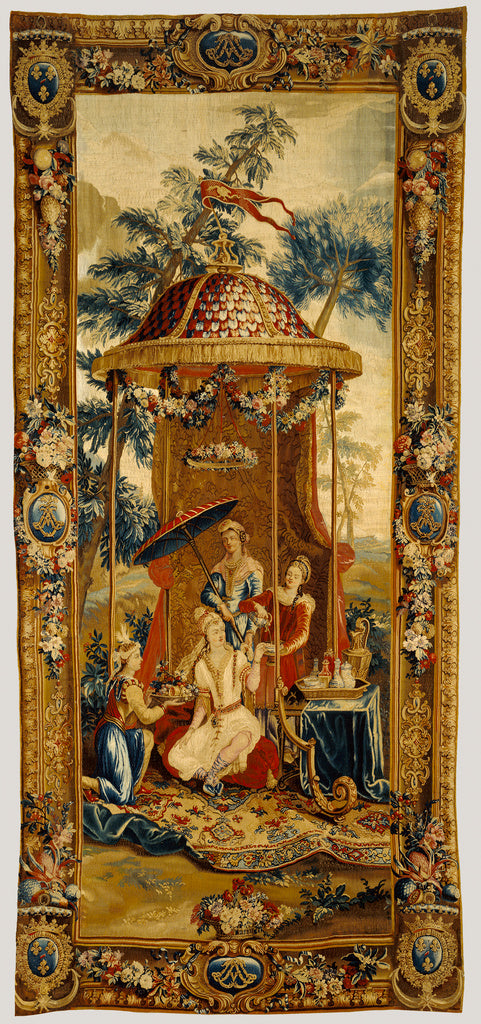 Beauvais Manufactory:Tapestry: Le Thé de l'impératrice, fr, Poster Print Wall Art