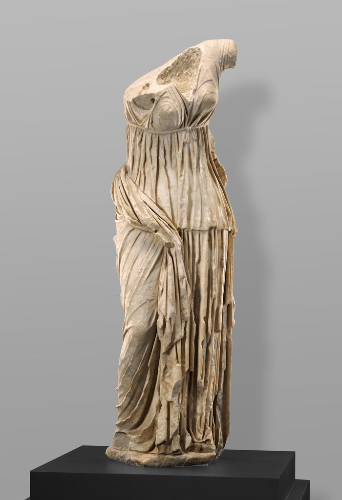 Unknown:Torso of a Statue of a Draped Figure, possibly a Nym, Poster Print Wall Art