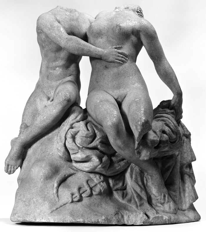 Unknown:Imitation of a Statuette of Hermes and a Nymph Seate,16x12