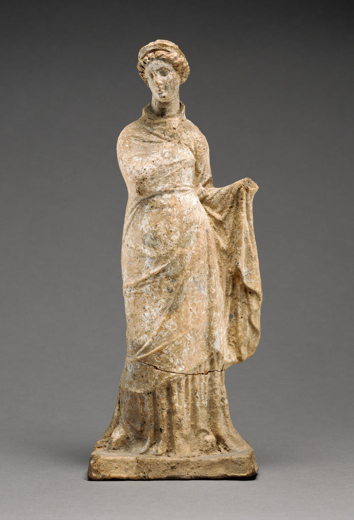 Unknown:Statuette of a Draped Female Figure,16x12