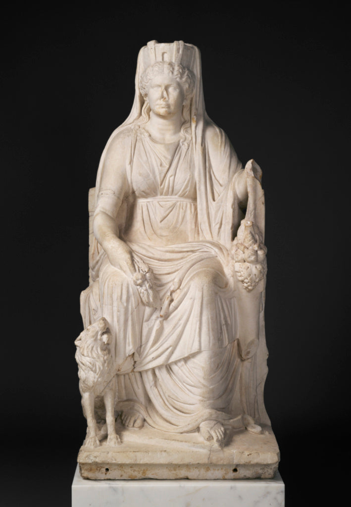 Unknown:Statue of a Seated Cybele with the Portrait Head of , Poster Print Wall Art
