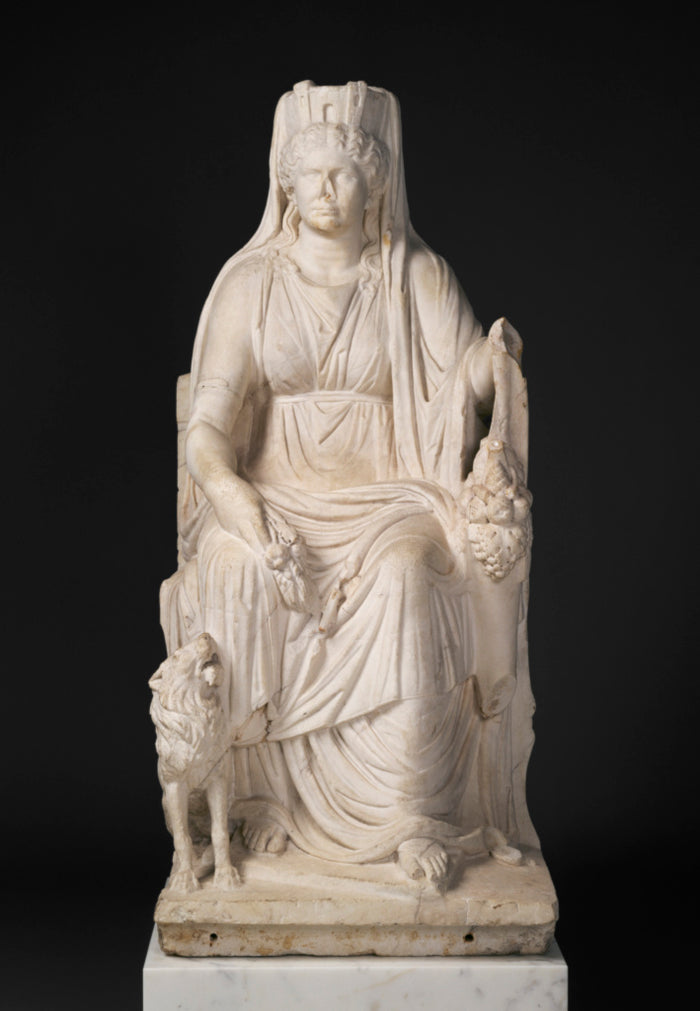 Unknown:Statue of a Seated Cybele with the Portrait Head of ,16x12