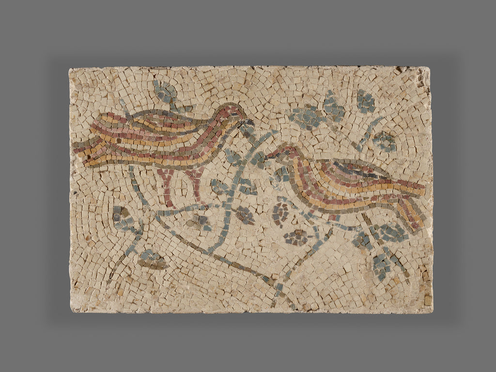 Unknown:Fragment of a Mosaic with Birds, Poster Print Wall Art