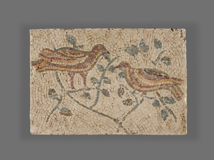 Unknown:Fragment of a Mosaic with Birds,16x12