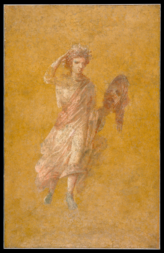 Unknown:Fragment of a Yellow Fresco Panel with Muse,16x12"(A3)Poster