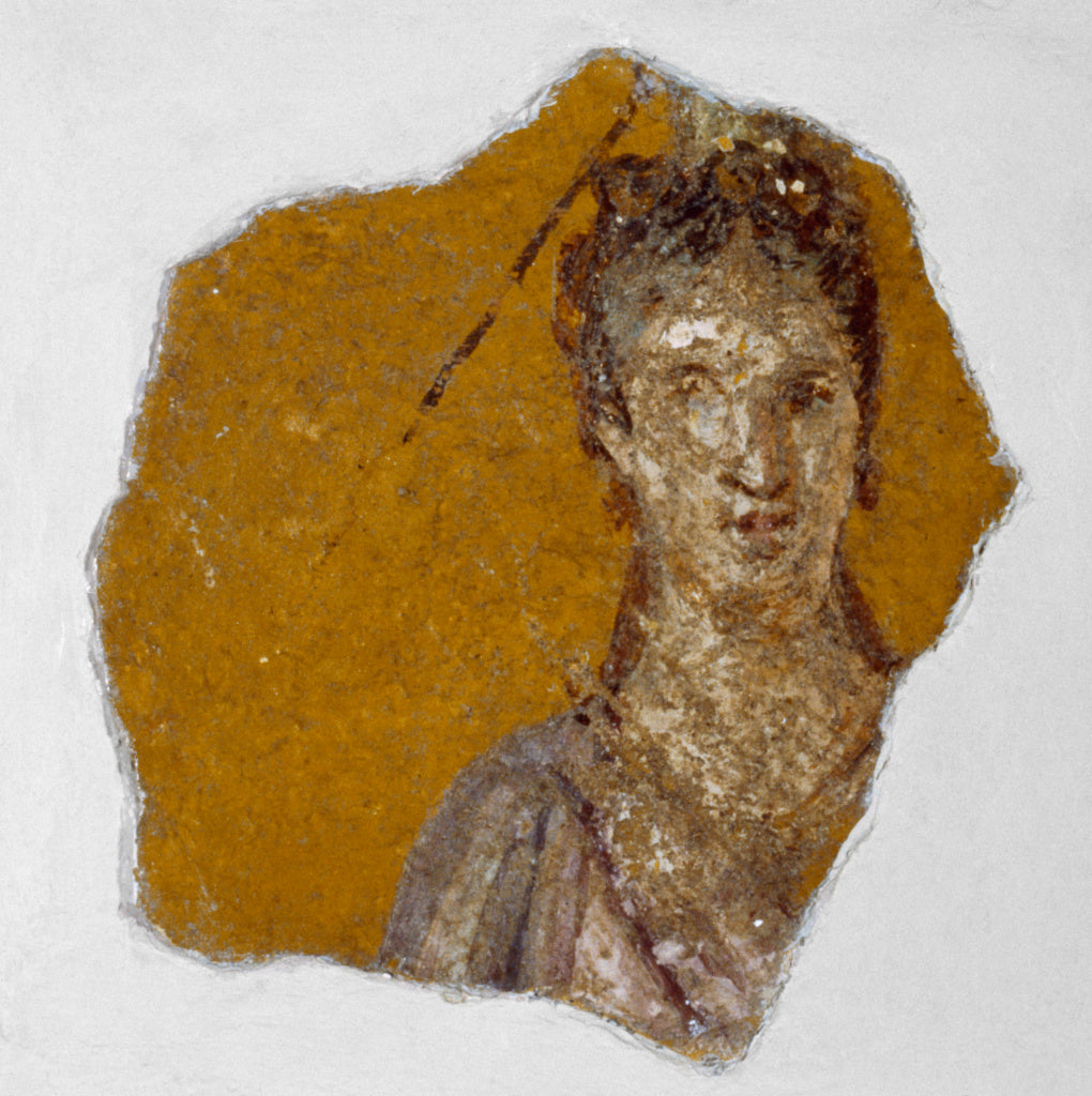 Unknown:Fragment of a Fresco with a Female Bust, Poster Print Wall Art