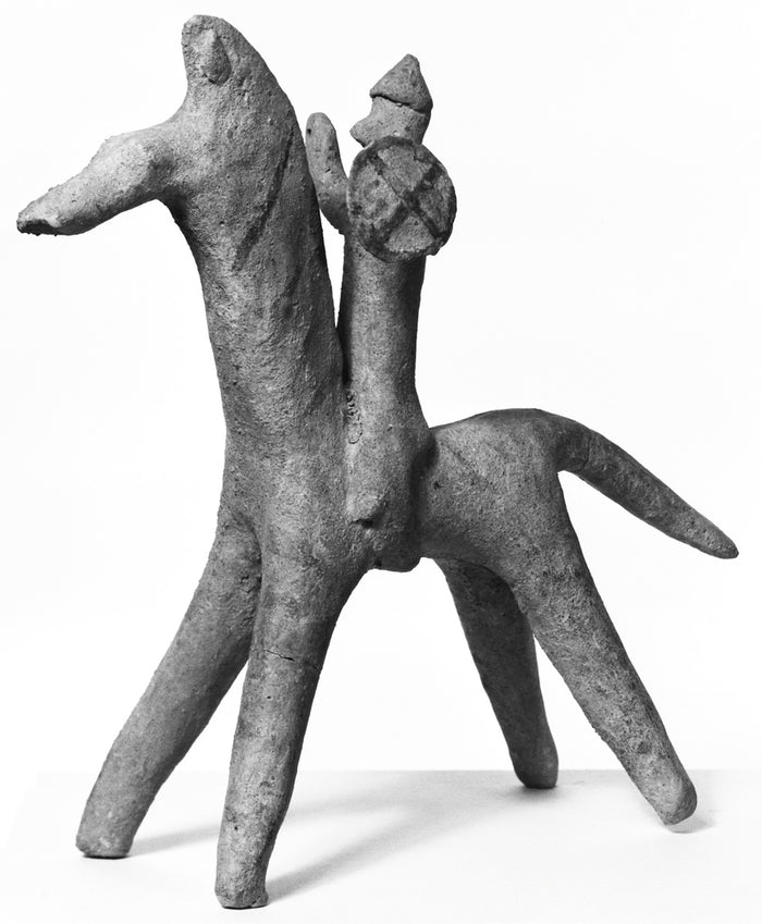 Unknown:Statuette of a Horse and Rider,16x12