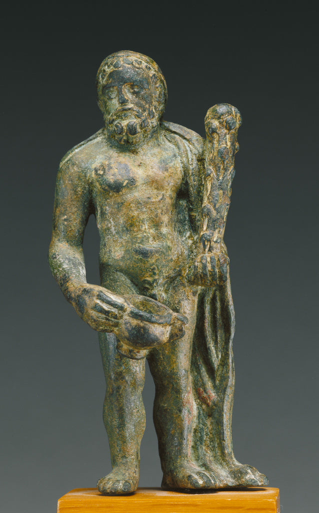 Unknown:Statuette of Herakles Holding a Kantharos,16x12