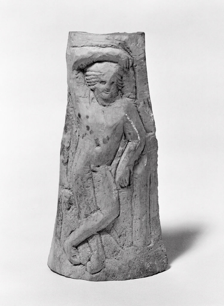 Unknown:Relief Carving of a Nude God, perhaps Bacchus, Poster Print Wall Art