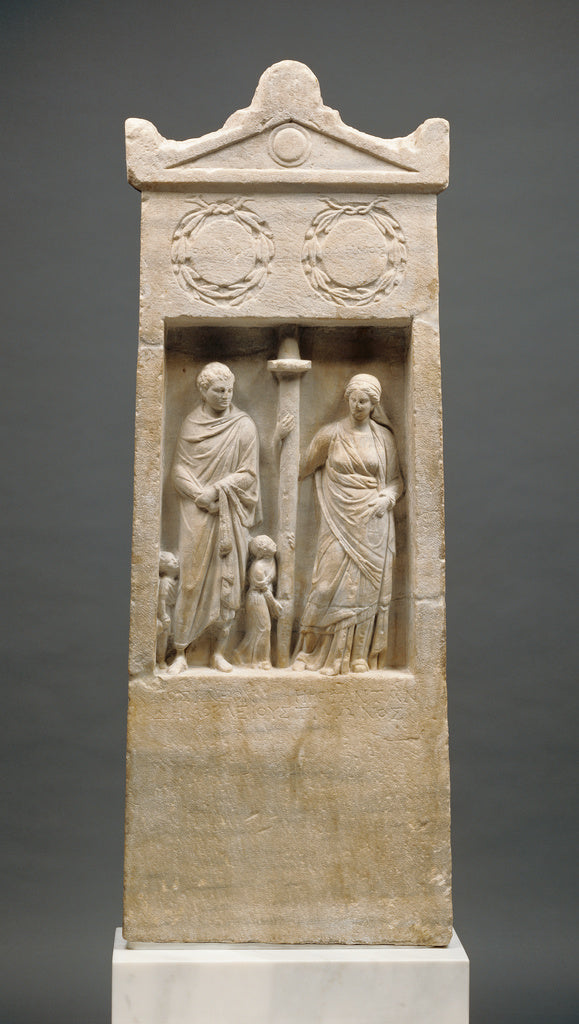 Unknown:Grave Stele of Herophanta and Posideos, Poster Print Wall Art