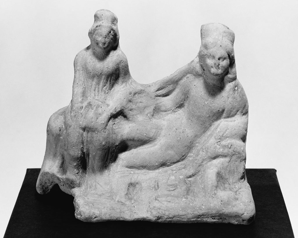 Unknown:Statuette of a Banqueting Couple, Poster Print Wall Art