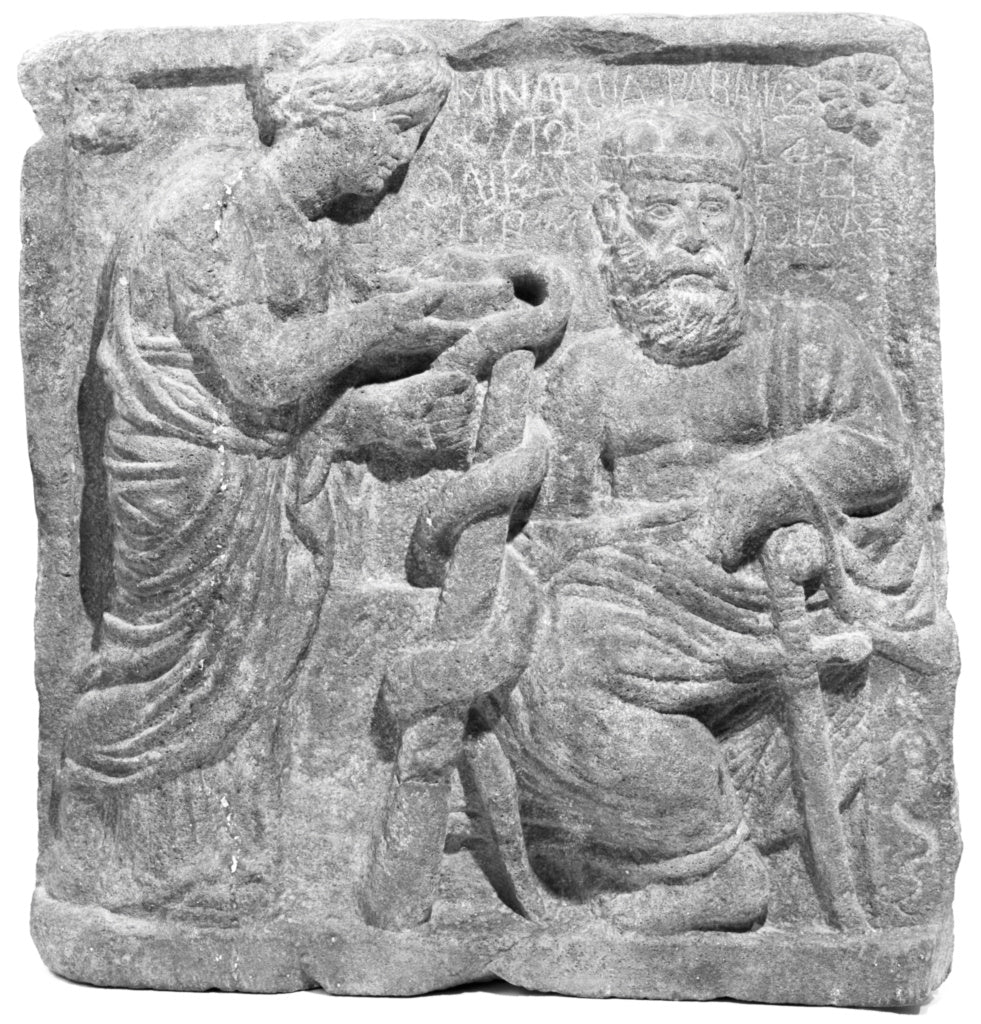 Unknown:Imitation of a Relief of Asklepios and Hygieia, Poster Print Wall Art