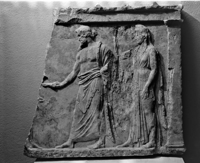 Unknown:Votive Relief to Zeus and Hera,16x12