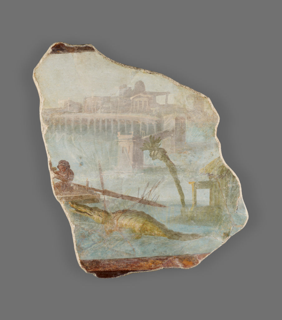 Unknown:Fresco Fragment with Nilotic Landscape, Poster Print Wall Art