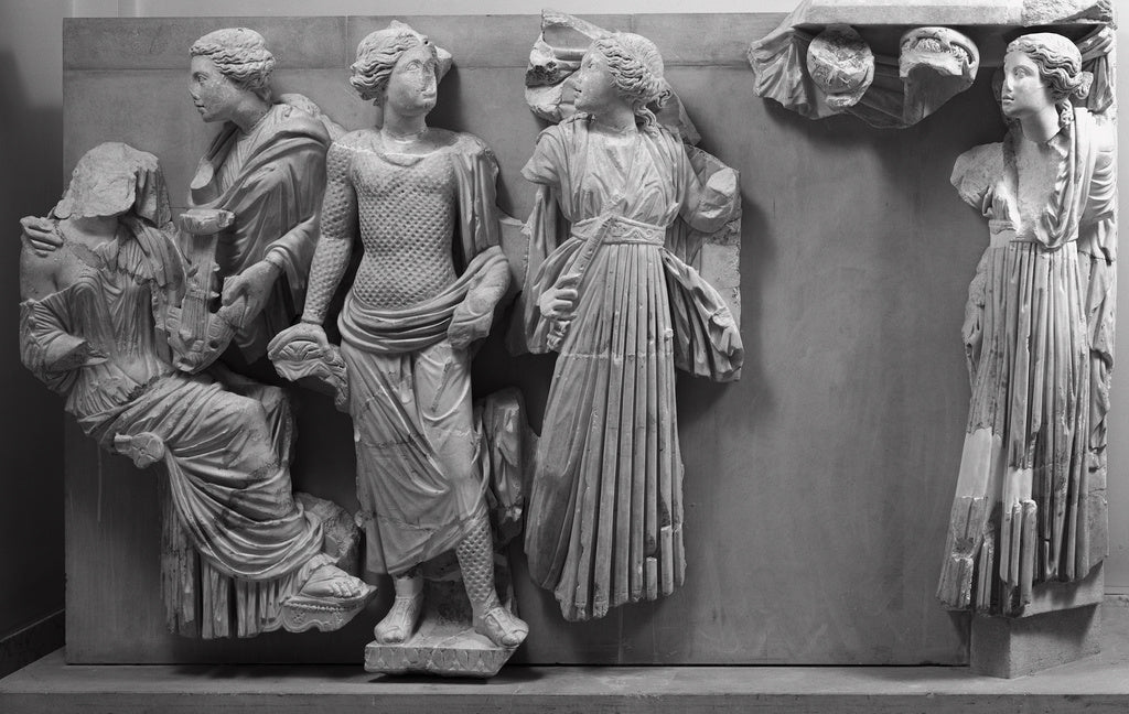 Unknown:Large Sarcophagus with the Muses (Fragmentary Right , Poster Print Wall Art