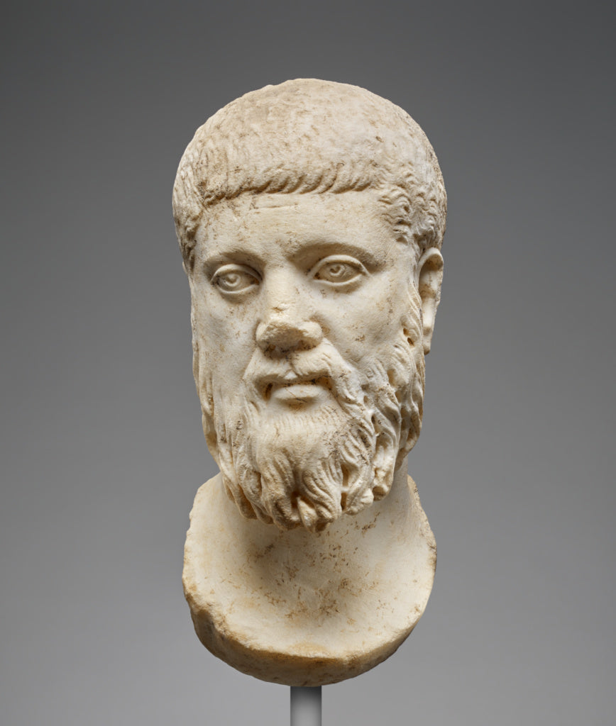Unknown:Head of Plato (worked for insertion into a statue), Poster Print Wall Art