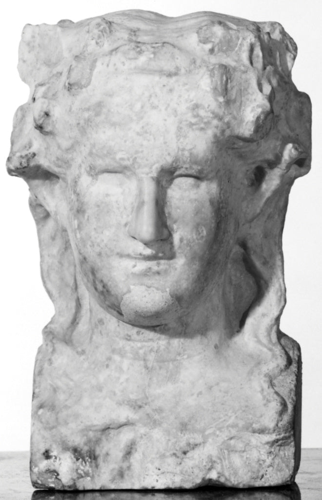 Unknown:Small Marble Support in the Form of Dionysos Herm (p, Poster Print Wall Art
