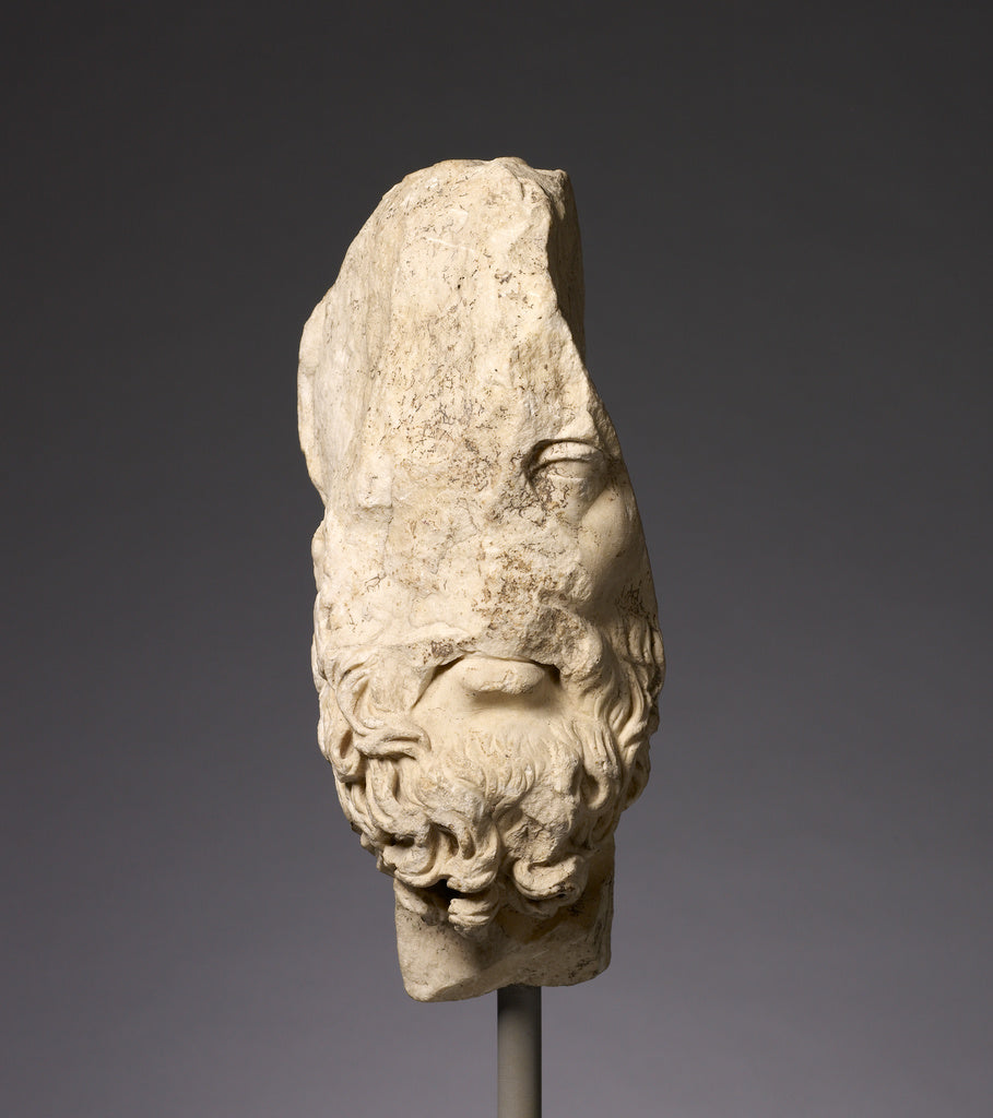 Unknown:Fragmentary Head of Epikouros Worked for Insertion i, Poster Print Wall Art